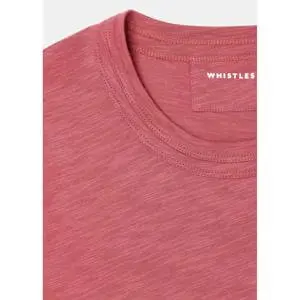 Whistles Dark Pink Rosa Double Trim T Shirt